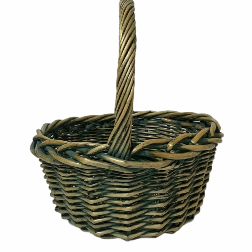 Handwoven Basket Artisan Luxury Large Round Heavy Sturdy Storage Fireside Picnic